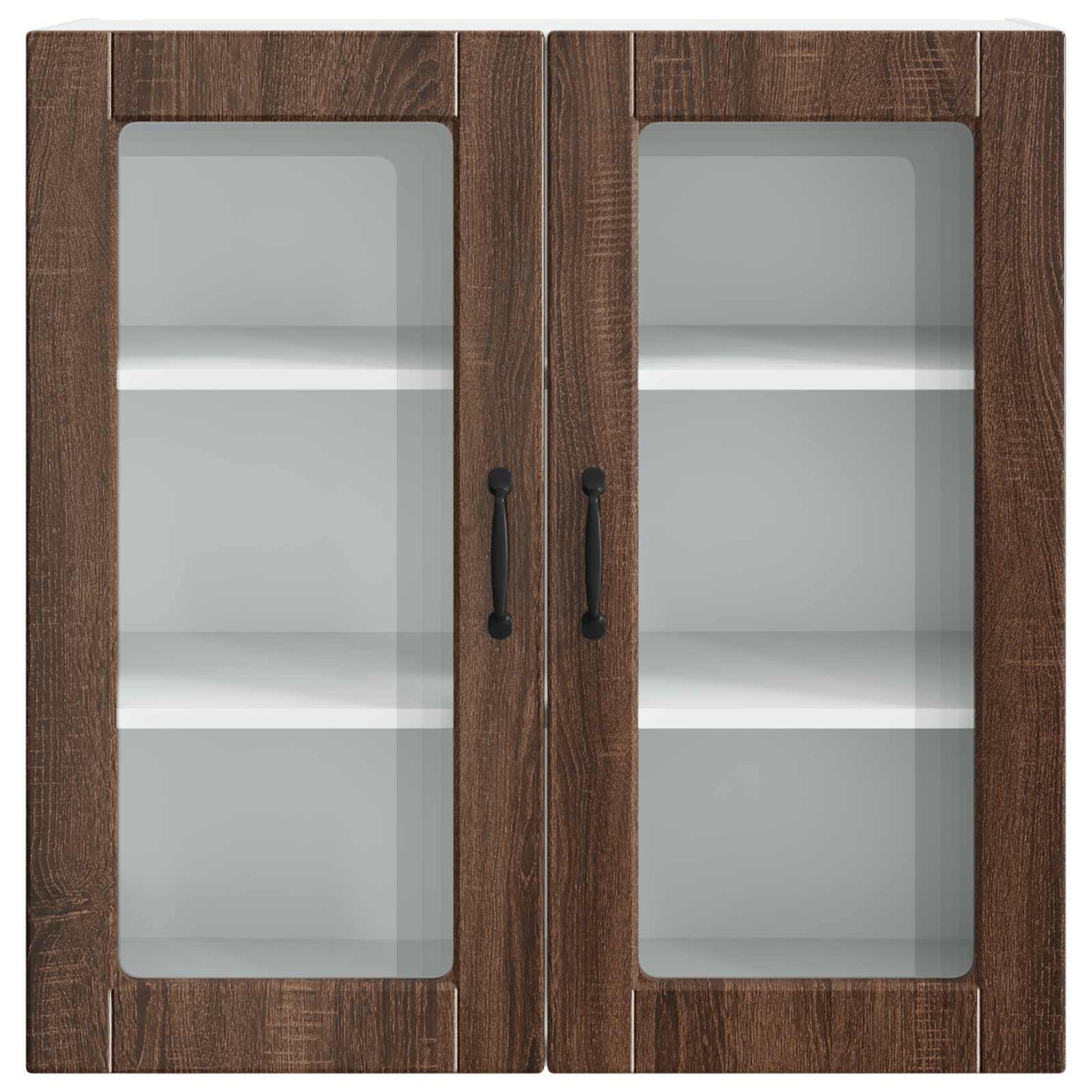 Mobile in vetro da parete PORTO Rovere Marrone 80 x 31 x 80 cm - homemem39