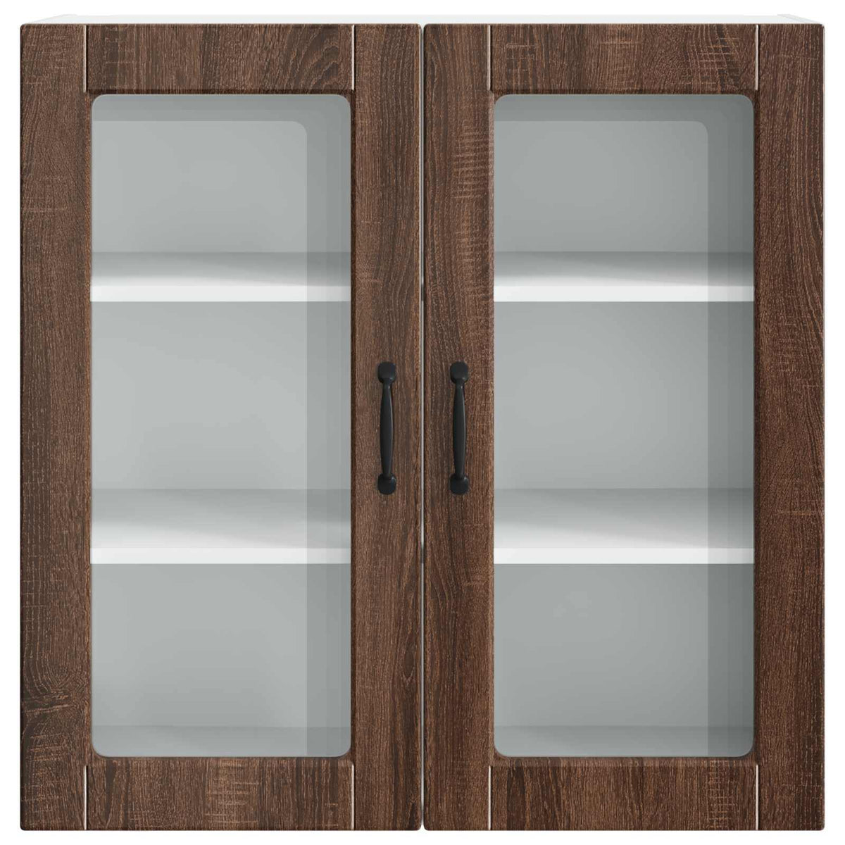 Mobile in vetro da parete PORTO Rovere Marrone 80 x 31 x 80 cm - homemem39