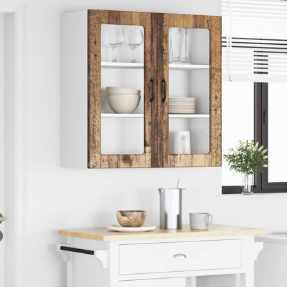 Mobile in vetro da parete PORTO Legno vecchio 80 x 31 x 80 cm | homemem39
