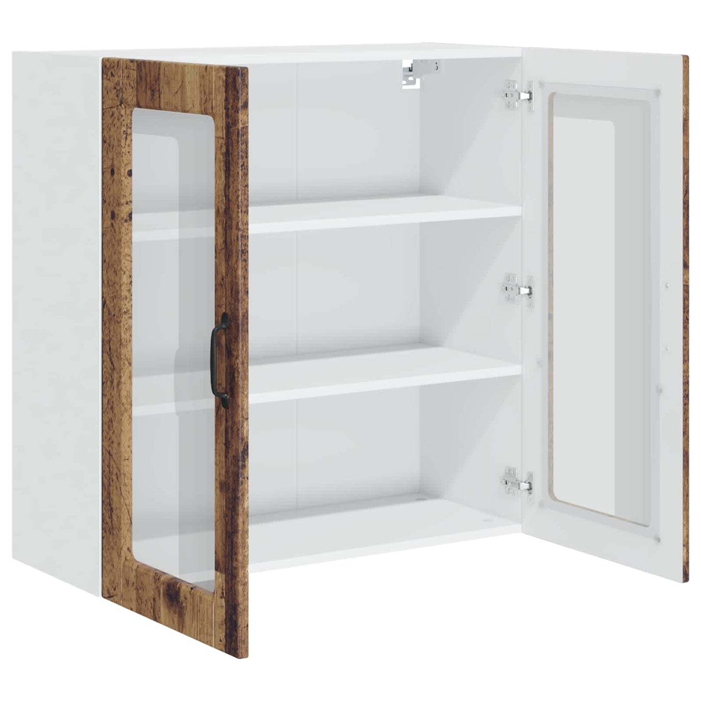 Mobile in vetro da parete PORTO Legno vecchio 80 x 31 x 80 cm | homemem39