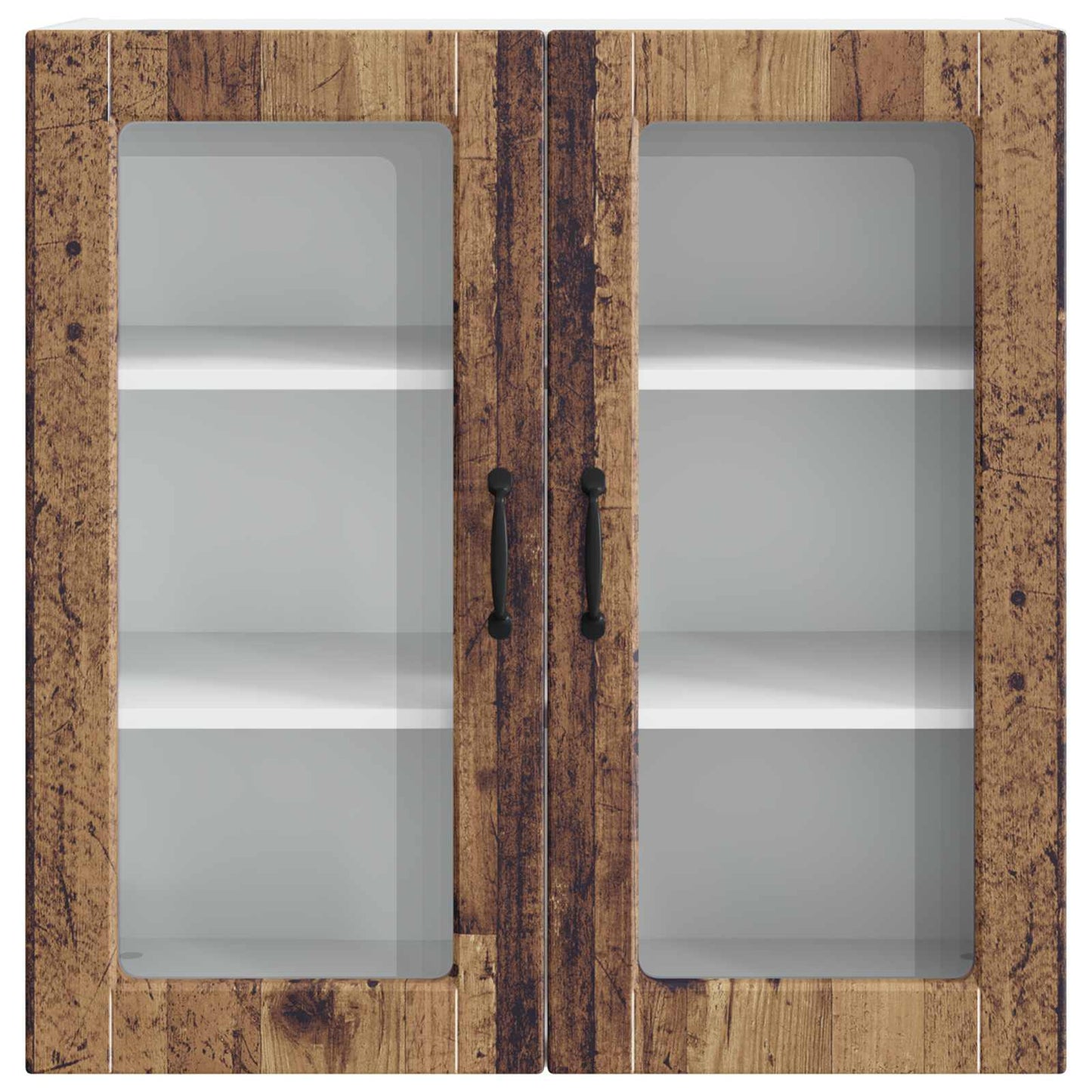 Mobile in vetro da parete PORTO Legno vecchio 80 x 31 x 80 cm | homemem39