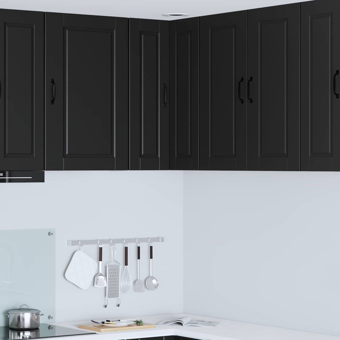 Mobile angolare per parete PORTO Nero 57 x 57 x 80 cm | homemem39