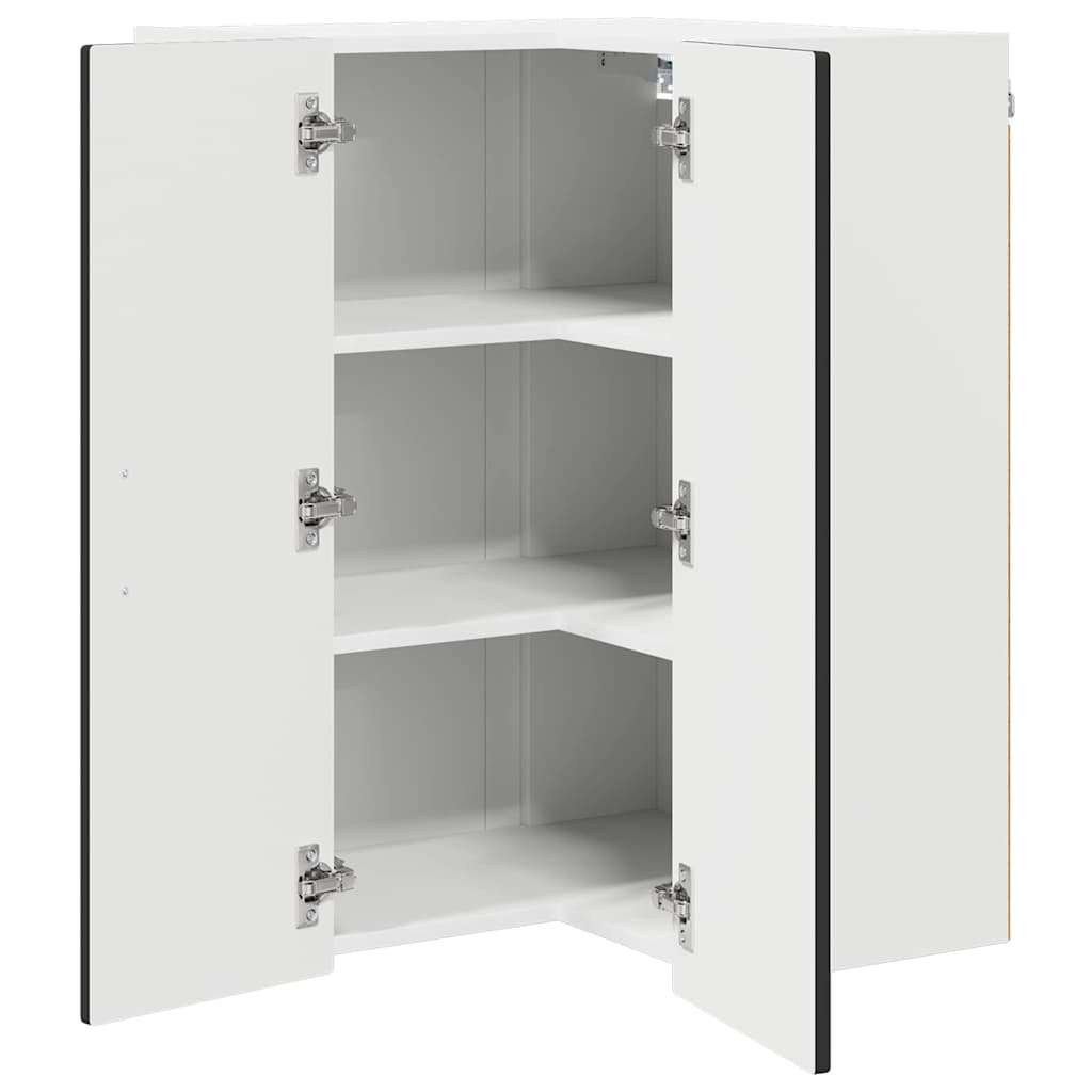 Mobile angolare per parete PORTO Nero 57 x 57 x 80 cm | homemem39