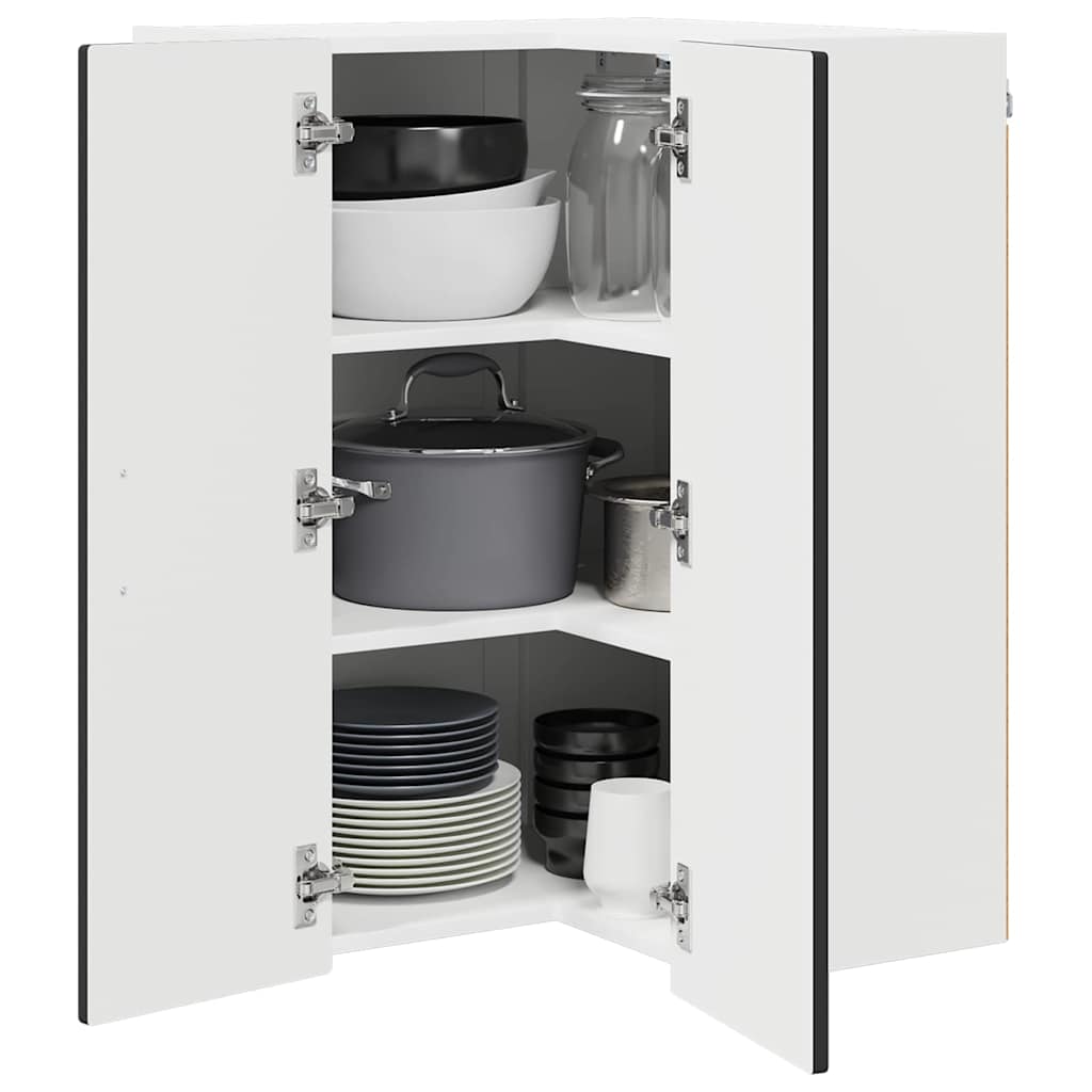 Mobile angolare per parete PORTO Nero 57 x 57 x 80 cm | homemem39