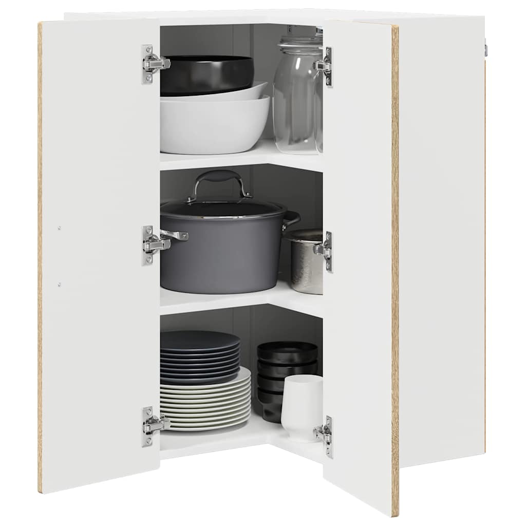 Mobile angolare per parete PORTO Rovere Sonoma 57 x 57 x 80 cm | homemem39