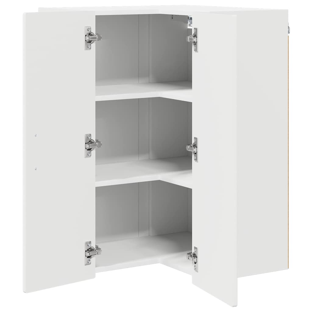 Mobile angolare per parete PORTO Bianco Lucido 57 x 57 x 80 cm | homemem39