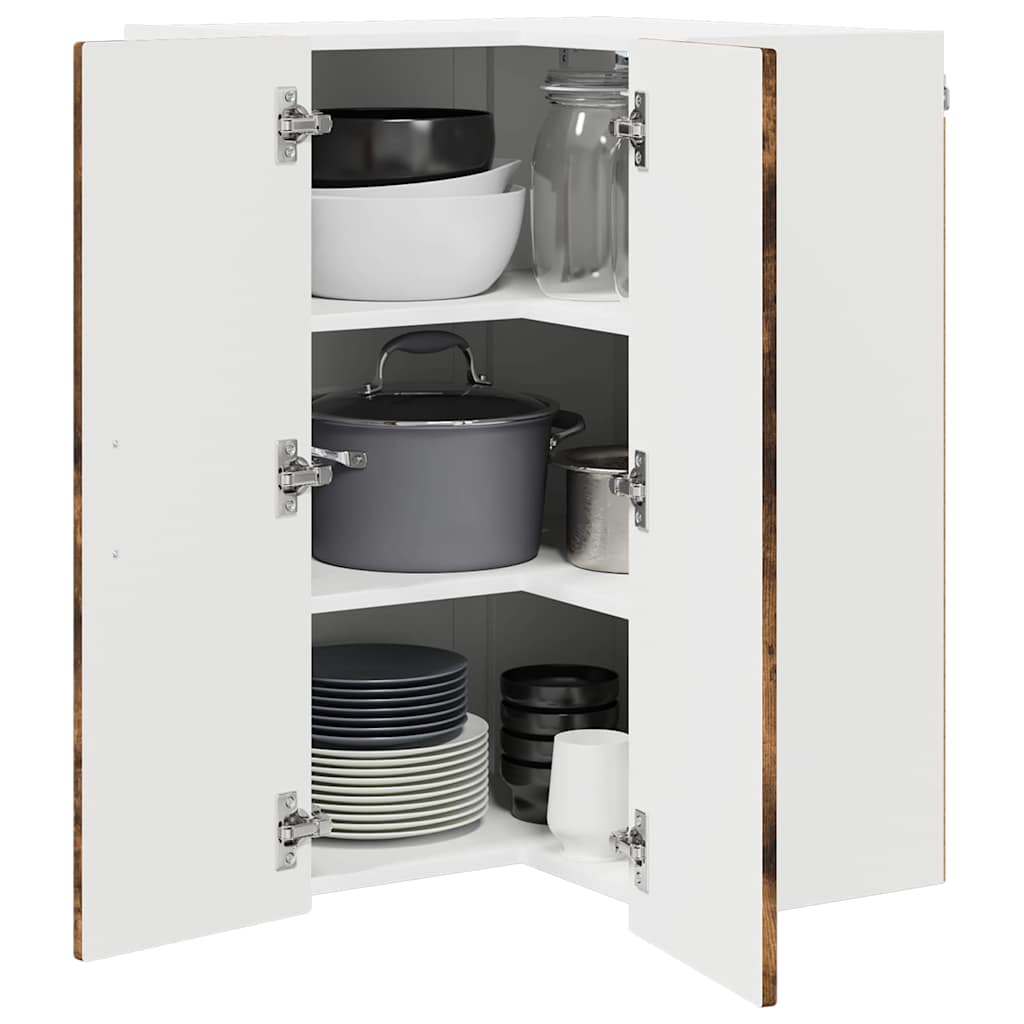 Mobile angolare per parete PORTO Rovere fumé 57 x 57 x 80 cm | homemem39
