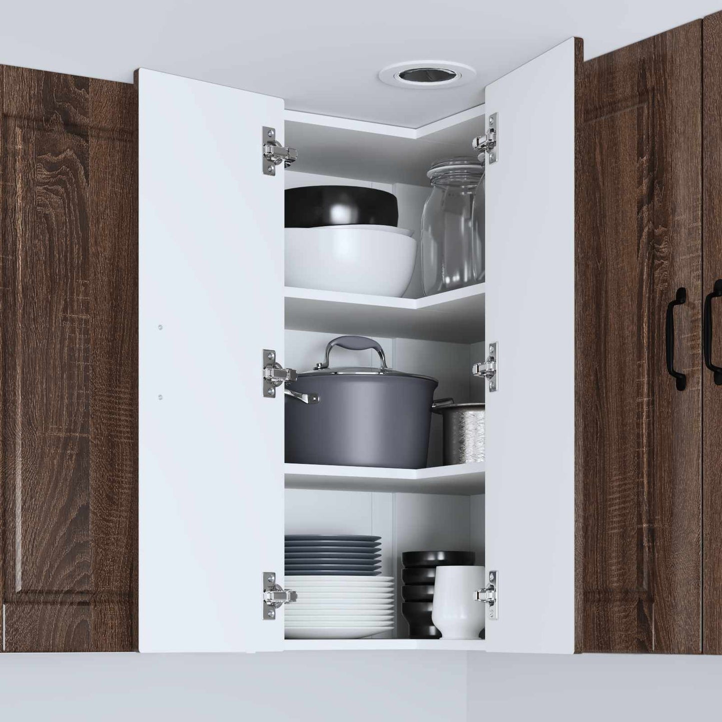 Mobile angolare per parete PORTO Rovere Marrone 57 x 57 x 80 cm | homemem39