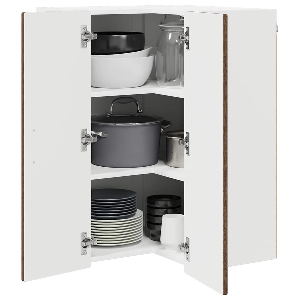 Mobile angolare per parete PORTO Rovere Marrone 57 x 57 x 80 cm | homemem39