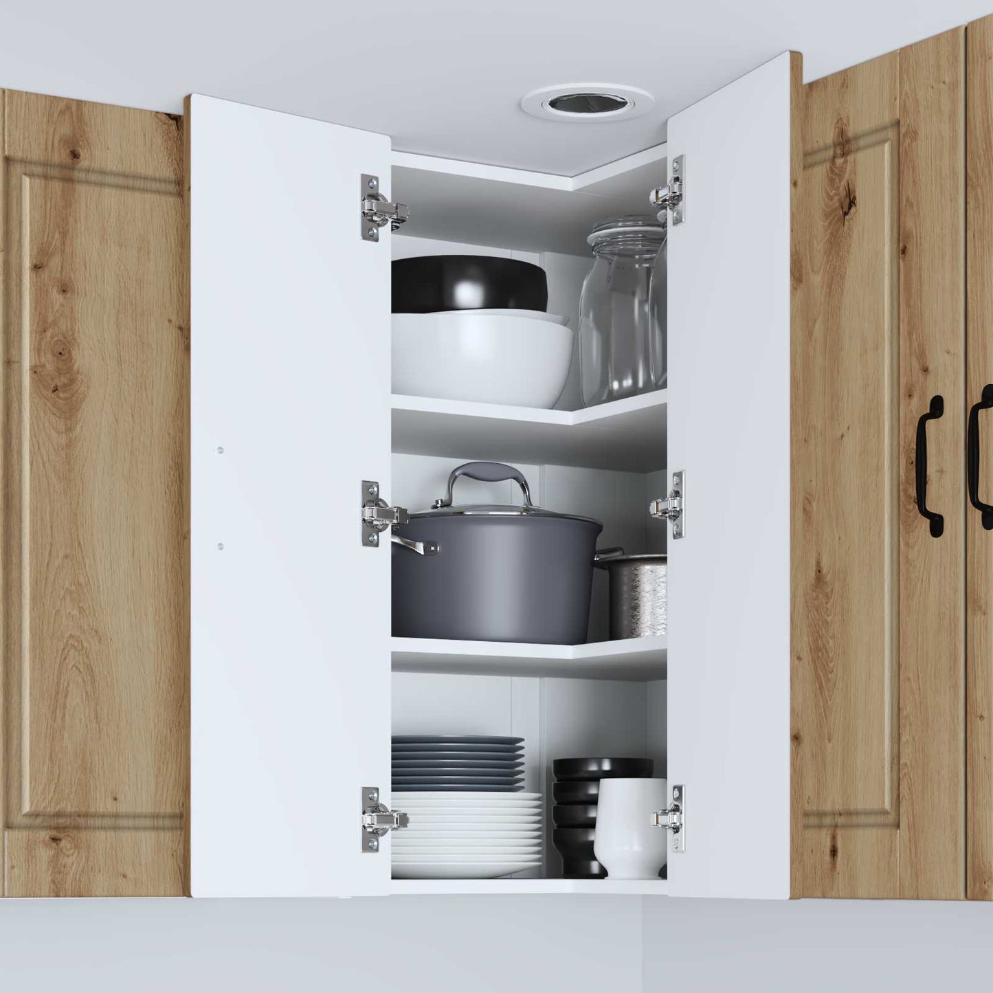 Mobile angolare per parete PORTO Rovere artigianale | homemem39