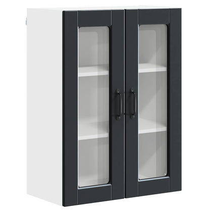 Mobile in vetro da parete PORTO Nero 60 x 31 x 80 cm | homemem39