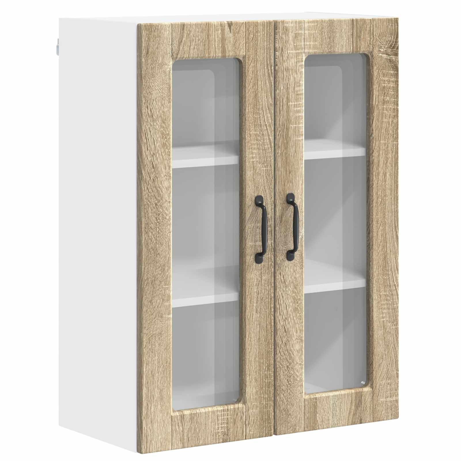 Mobile in vetro da parete PORTO Rovere Sonoma 60 x 31 x 80 cm | homemem39