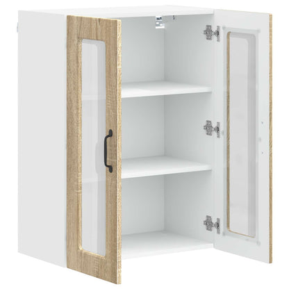 Mobile in vetro da parete PORTO Rovere Sonoma 60 x 31 x 80 cm | homemem39