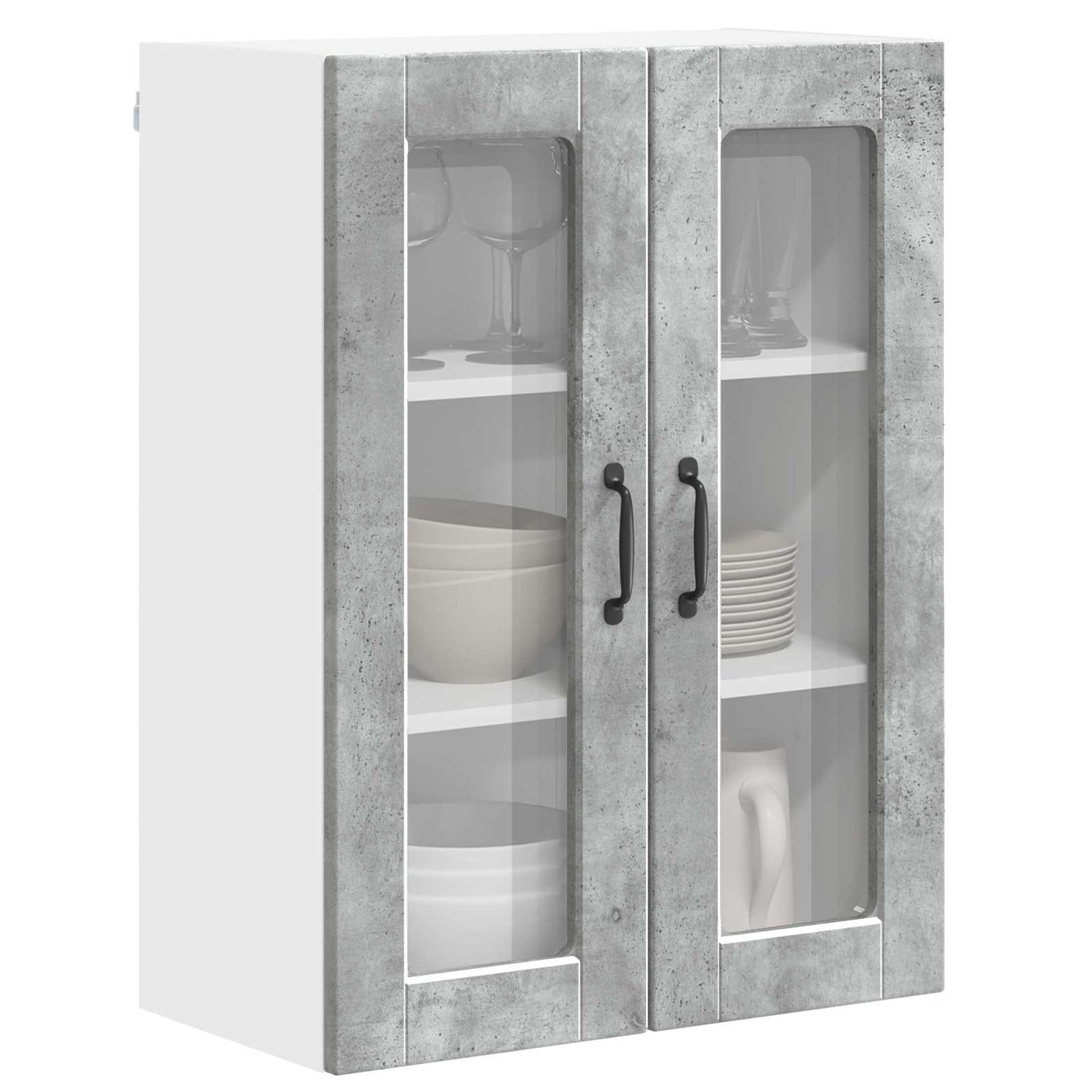 Mobile in vetro da parete PORTO Grigio cemento 60 x 31 x 80 cm | homemem39