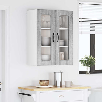 Mobile in vetro da parete PORTO Grigio Sonoma 60 x 31 x 80 cm | homemem39