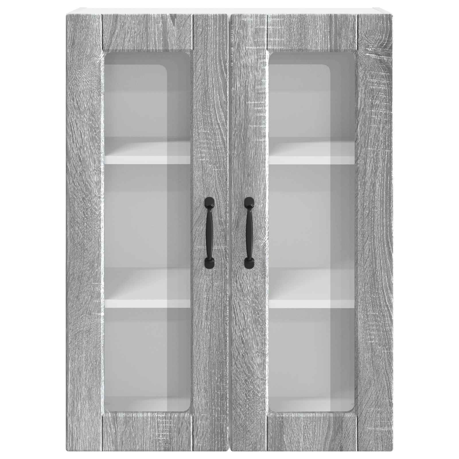 Mobile in vetro da parete PORTO Grigio Sonoma 60 x 31 x 80 cm - homemem39