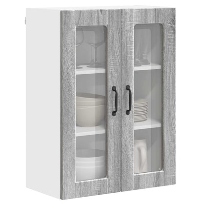 Mobile in vetro da parete PORTO Grigio Sonoma 60 x 31 x 80 cm - homemem39