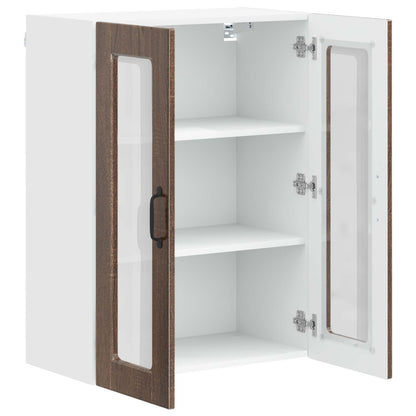 Mobile in vetro da parete PORTO Rovere Marrone 60 x 31 x 80 cm | homemem39