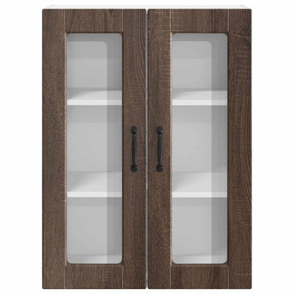 Mobile in vetro da parete PORTO Rovere Marrone 60 x 31 x 80 cm | homemem39