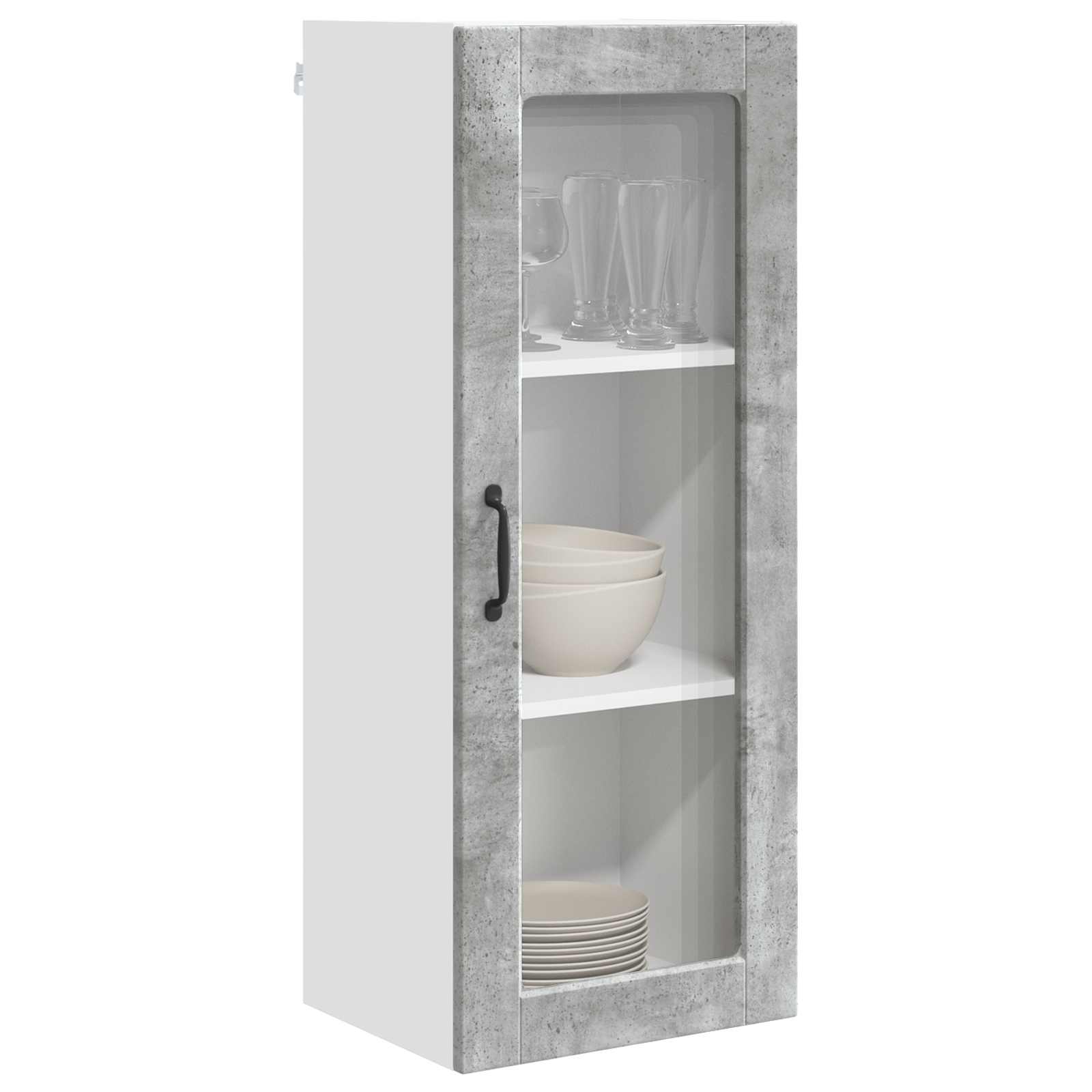 Mobile in vetro da parete PORTO Grigio cemento 40 x 31 x 100 cm | homemem39