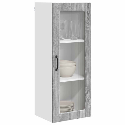 Mobile in vetro da parete PORTO Grigio Sonoma 40 x 31 x 100 cm | homemem39