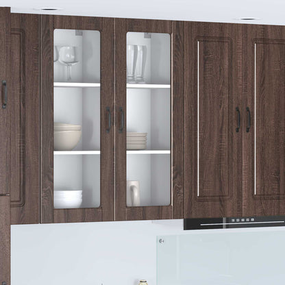 Mobile in vetro da parete PORTO Rovere Marrone 40 x 31 x 100 cm | homemem39