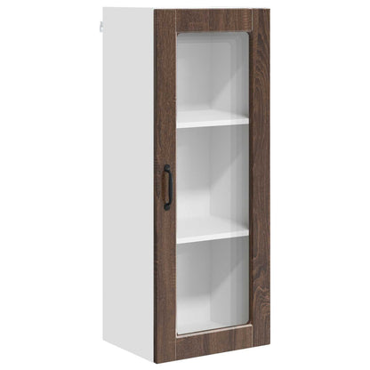 Mobile in vetro da parete PORTO Rovere Marrone 40 x 31 x 100 cm | homemem39