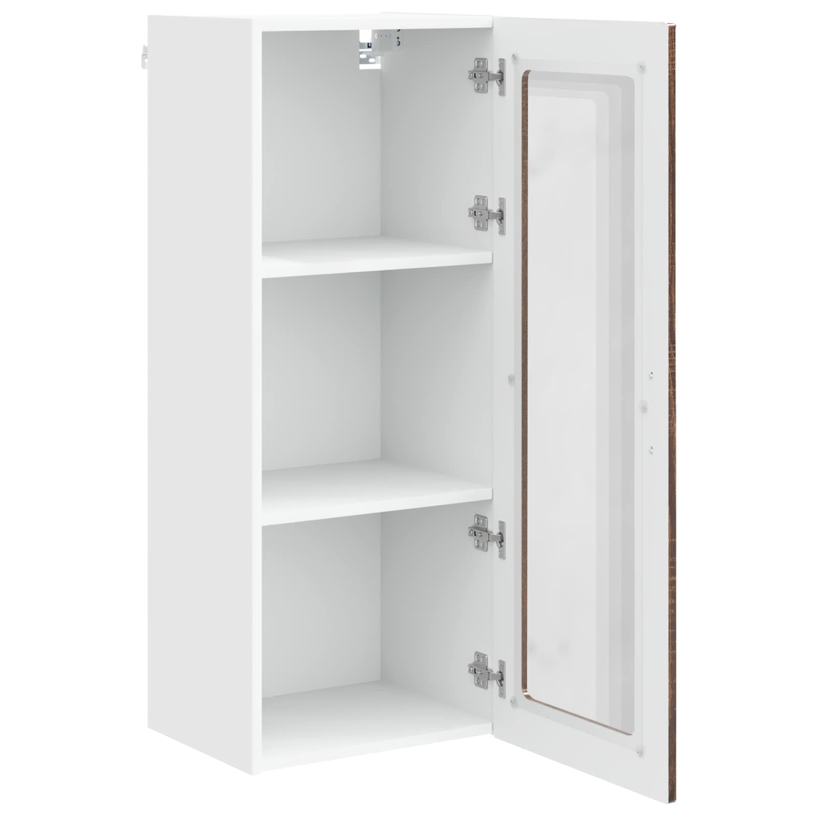 Mobile in vetro da parete PORTO Rovere Marrone 40 x 31 x 100 cm | homemem39
