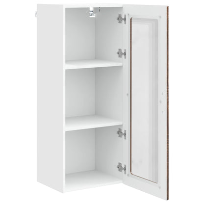 Mobile in vetro da parete PORTO Rovere Marrone 40 x 31 x 100 cm | homemem39