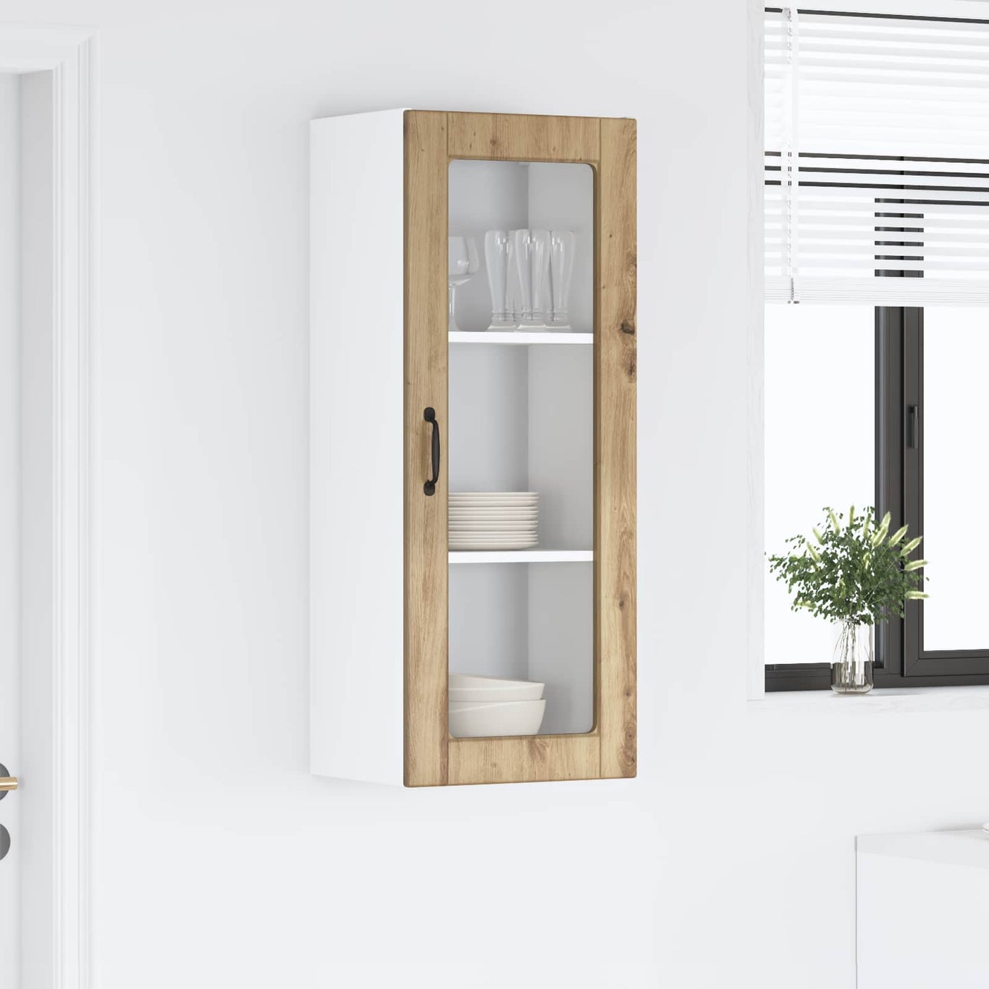 Mobile in vetro da parete PORTO Rovere artigianale | homemem39