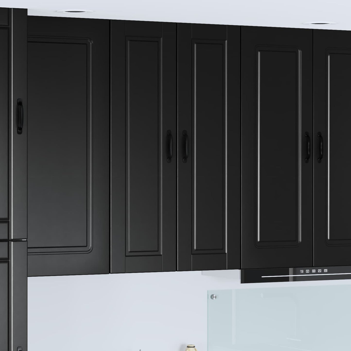 Armadietto a muro PORTO Nero 30 x 31 x 100 cm Legno multistrato | homemem39