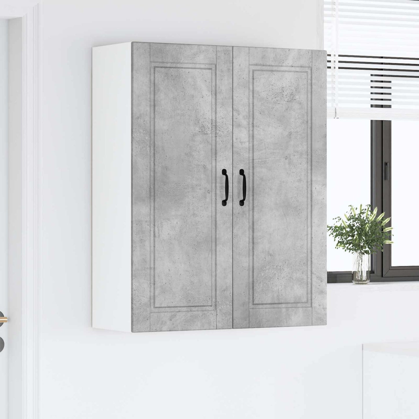 Armadietto a muro PORTO Grigio cemento 80 x 31 x 100 cm