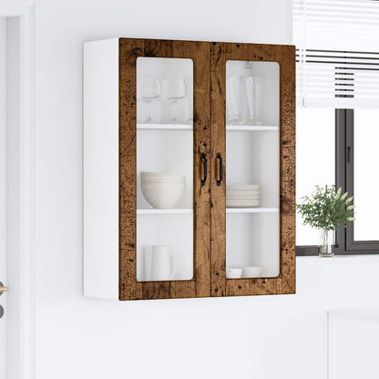 Mobile in vetro da parete PORTO Legno vecchio 80 x 31 x 100 cm