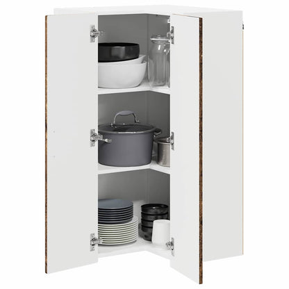 Mobile angolare per parete PORTO Legno vecchio 57 x 57 x 100 cm