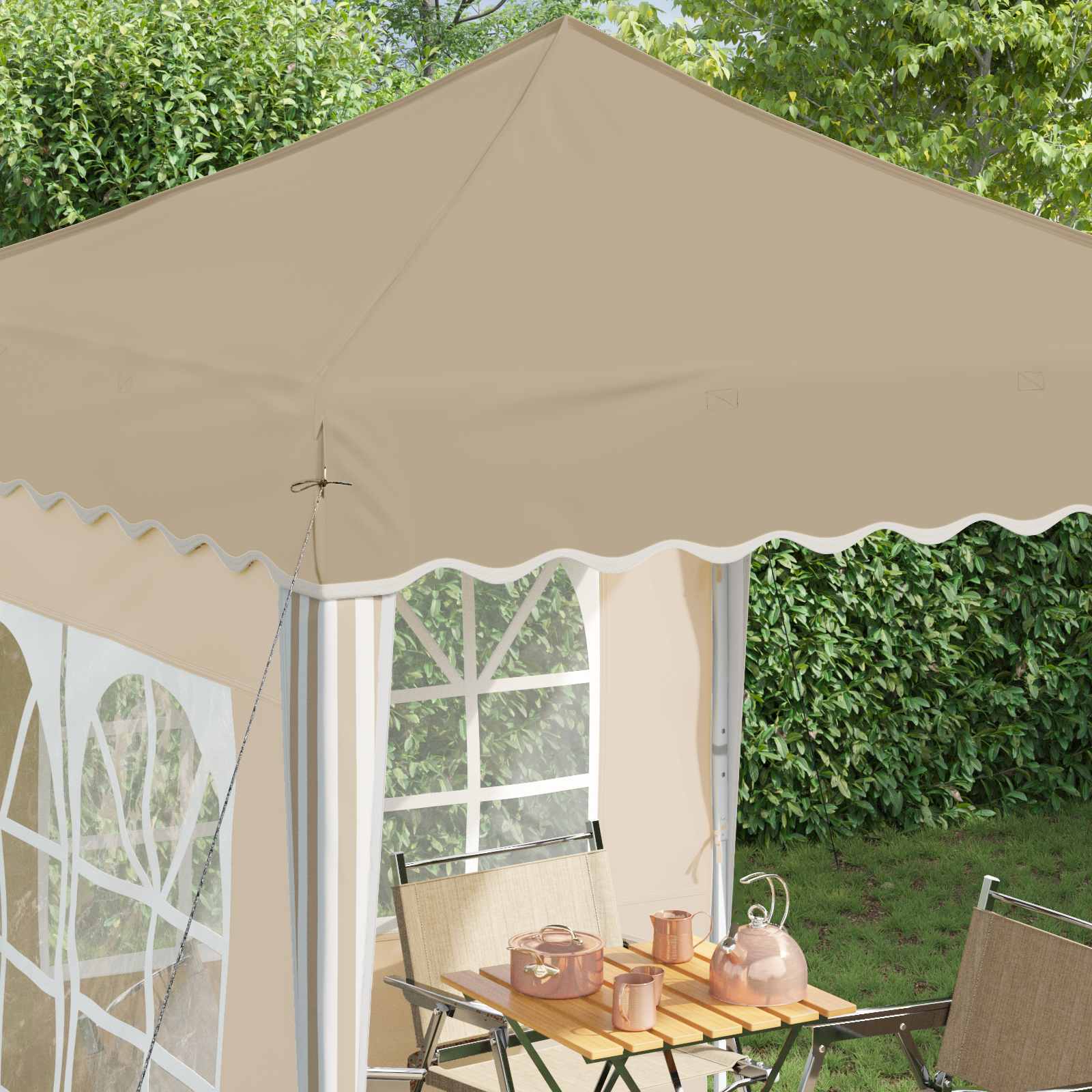 Tenda per feste a pop-up 195 x 195 x 245 cm Crema | homemem39