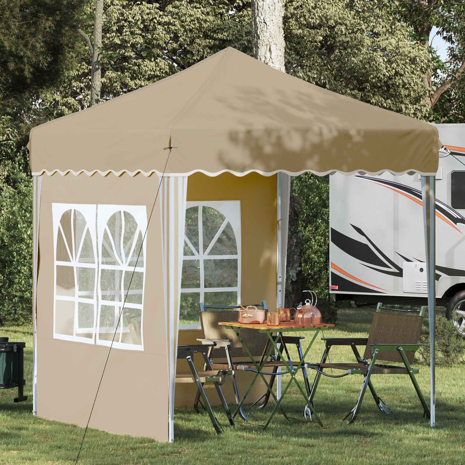 Tenda per feste a pop-up 195 x 195 x 245 cm Crema | homemem39