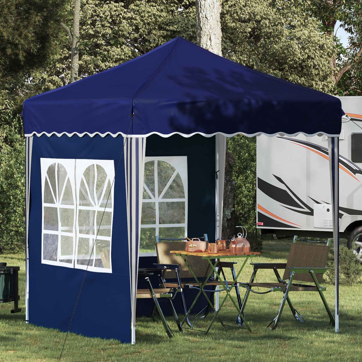 Tenda per feste a pop-up 195 x 195 x 245 cm Blu Tessuto Oxford | homemem39