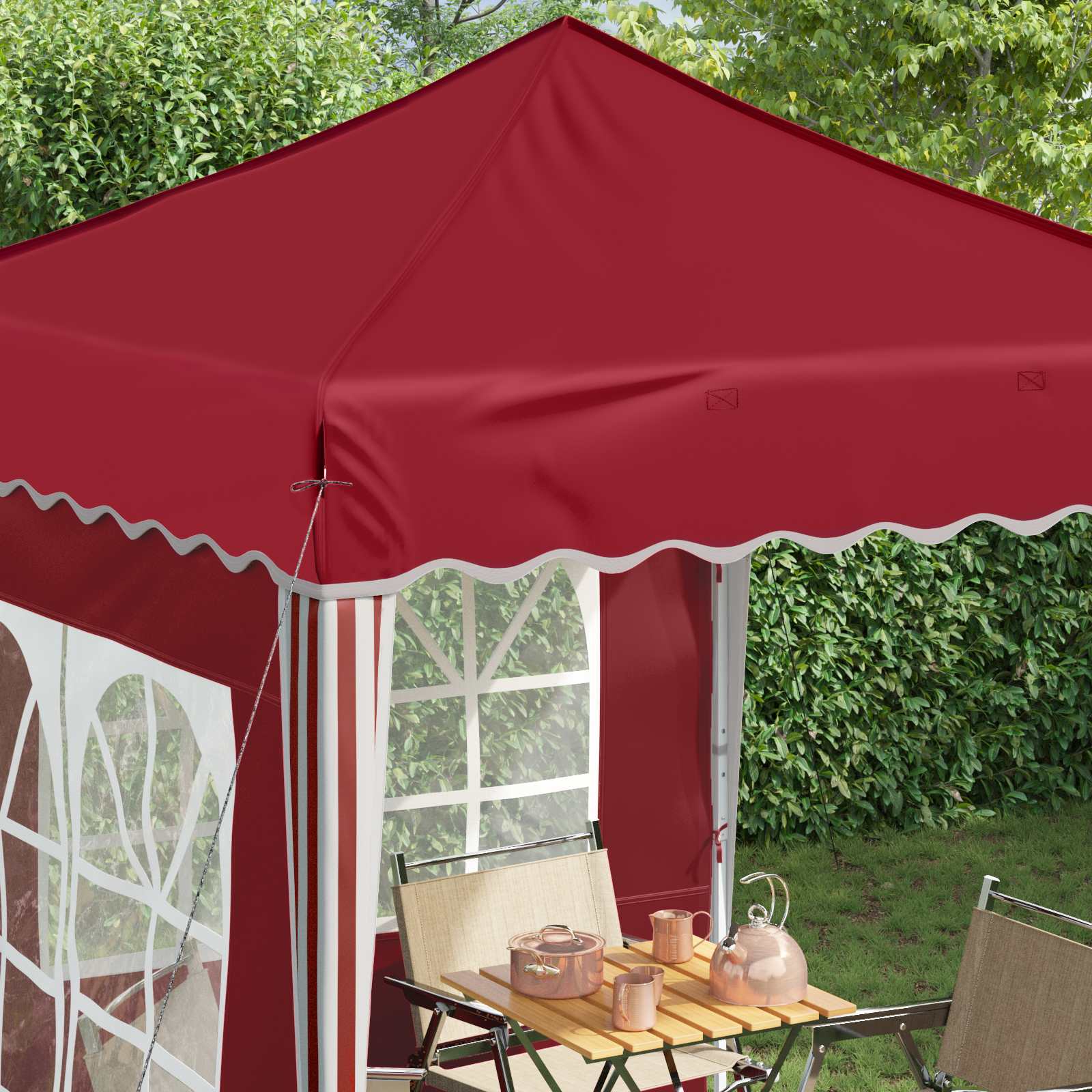 Tenda per feste a pop-up 195 x 195 x 245 cm Borgogna | homemem39