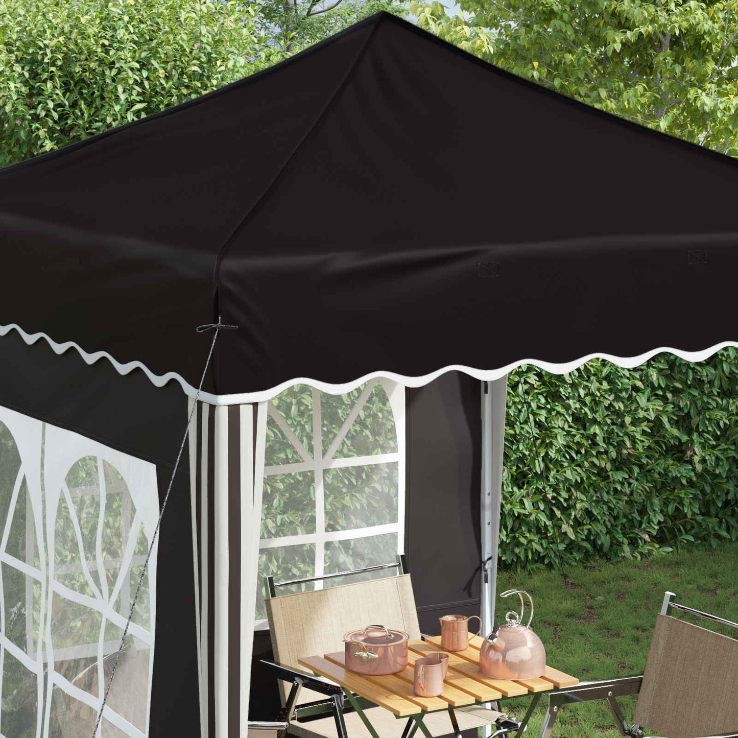 Tenda per feste a pop-up 195 x 195 x 245 cm Nero Tessuto Oxford | homemem39