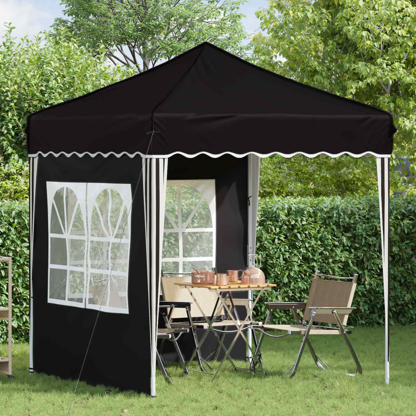 Tenda per feste a pop-up 195 x 195 x 245 cm Nero Tessuto Oxford | homemem39