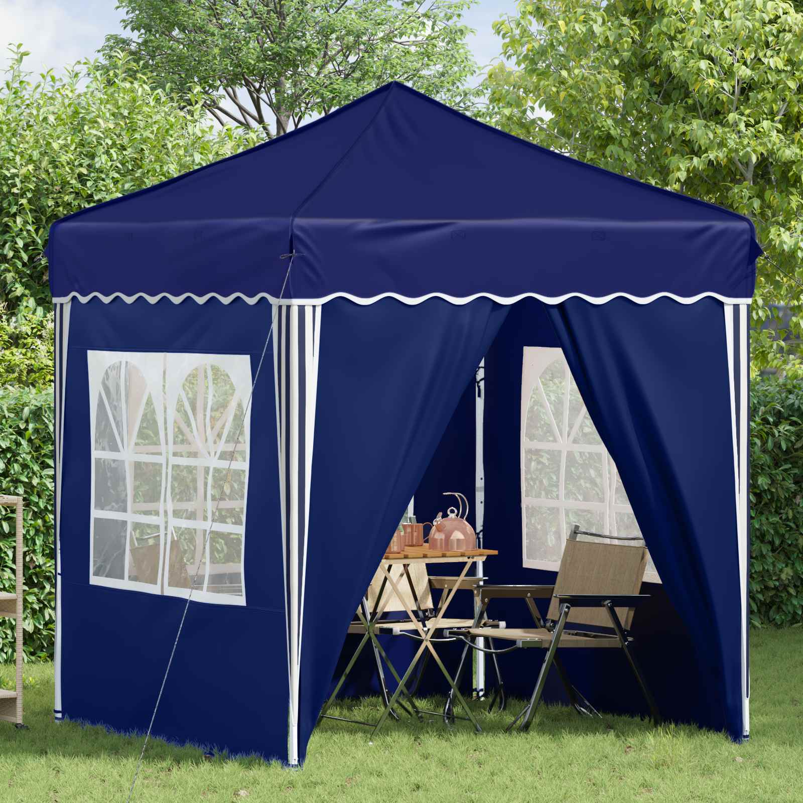 Tenda per feste a pop-up 195 x 195 x 245 cm Blu Tessuto Oxford | homemem39