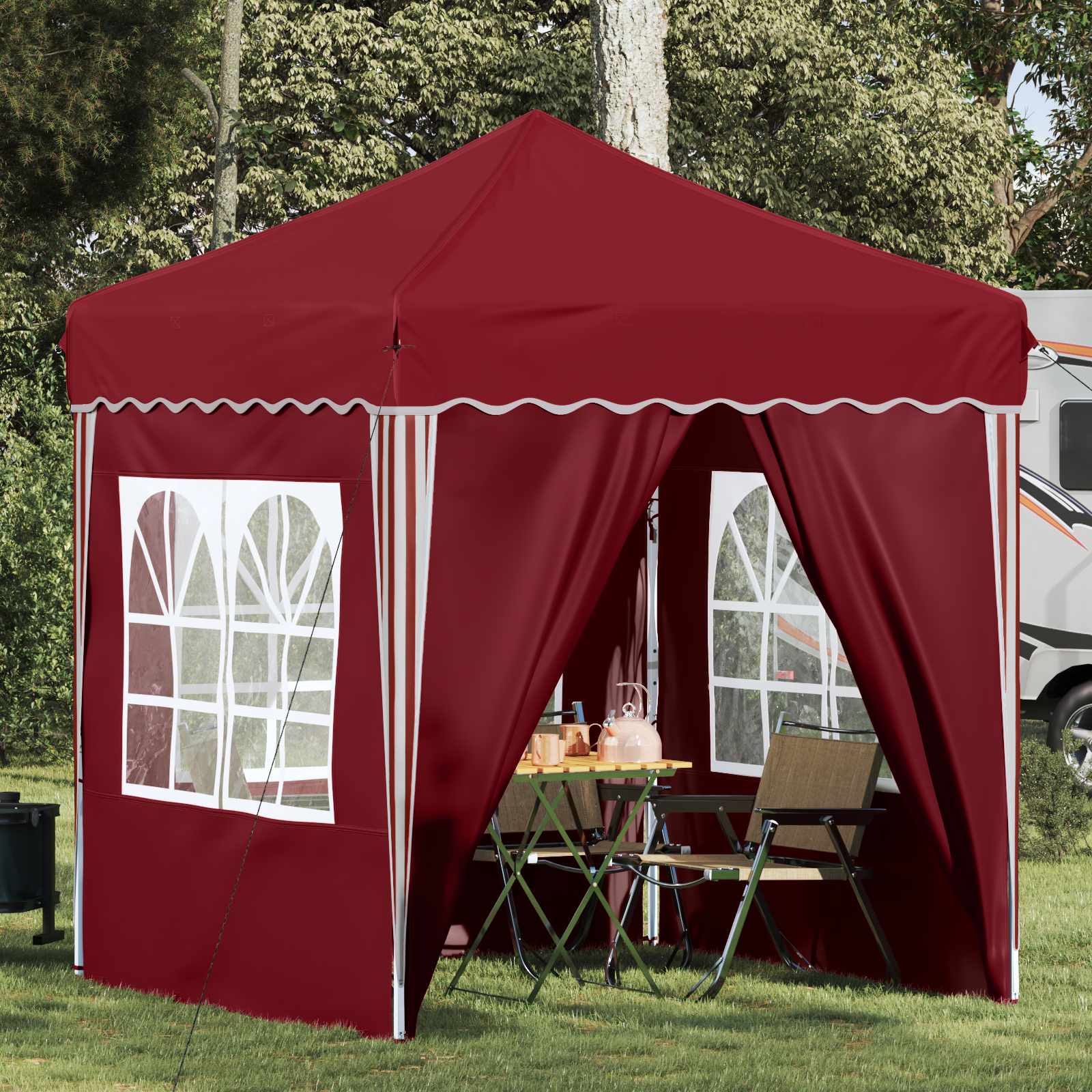 Tenda per feste a pop-up 195 x 195 x 245 cm Borgogna | homemem39