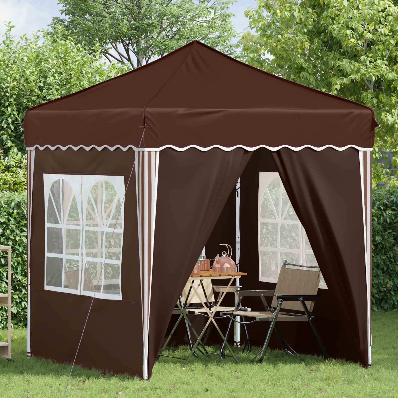 Tenda per feste a pop-up 195 x 195 x 245 cm Marrone | homemem39