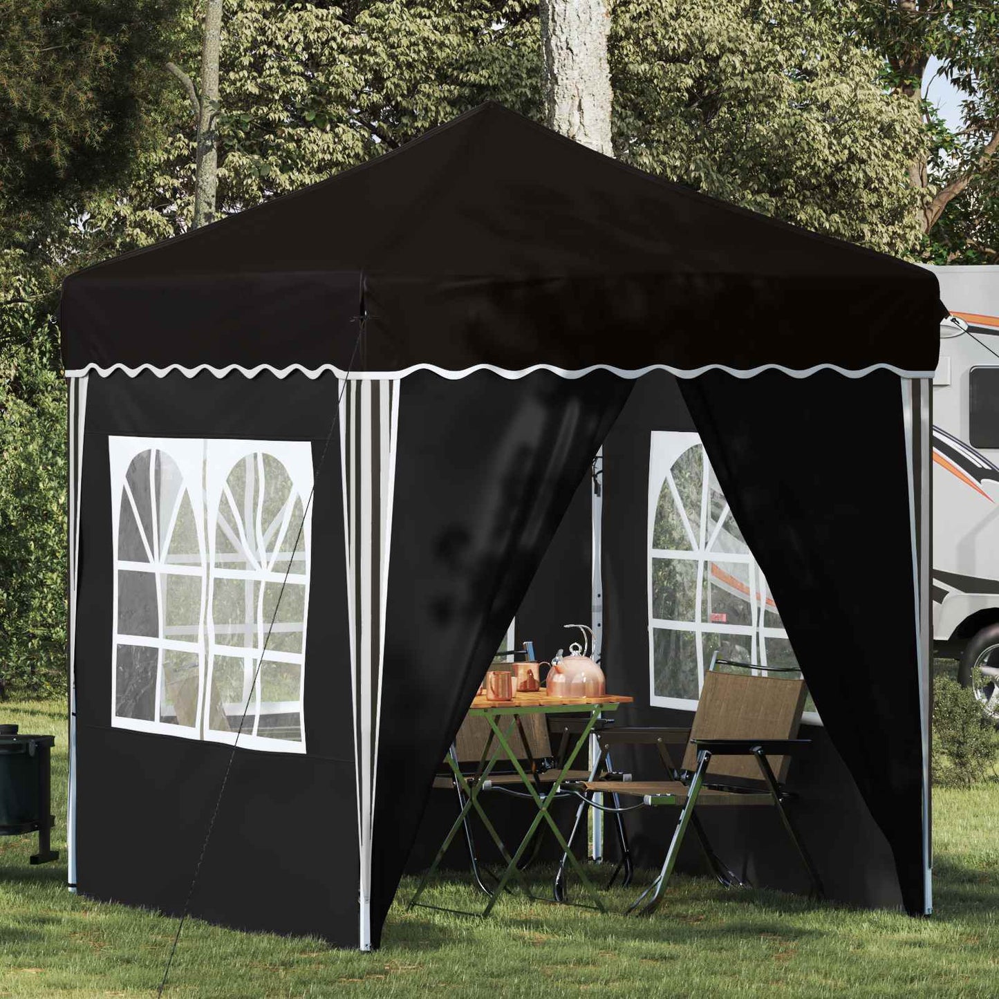 Tenda per feste a pop-up 195 x 195 x 245 cm Nero Tessuto Oxford | homemem39