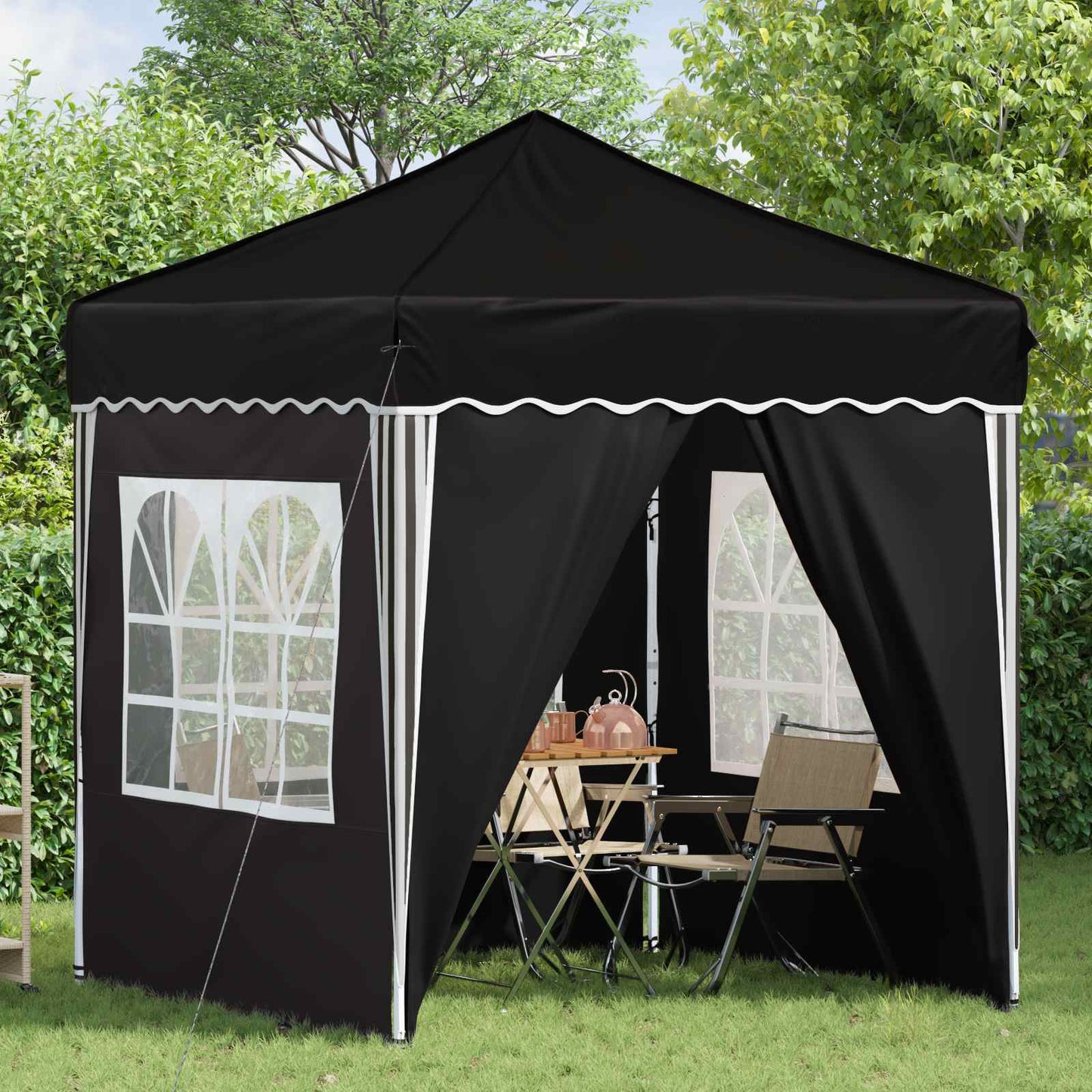 Tenda per feste a pop-up 195 x 195 x 245 cm Nero Tessuto Oxford | homemem39