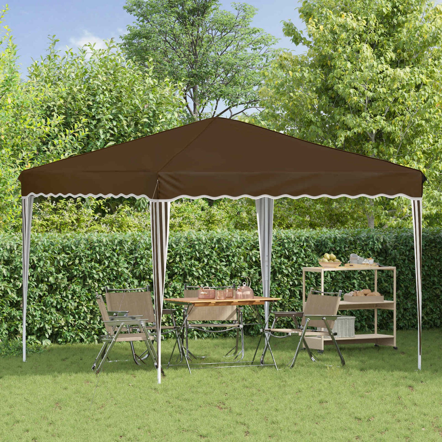 Tenda per feste a pop-up 288 x 288 x 245 cm Tortora | homemem39