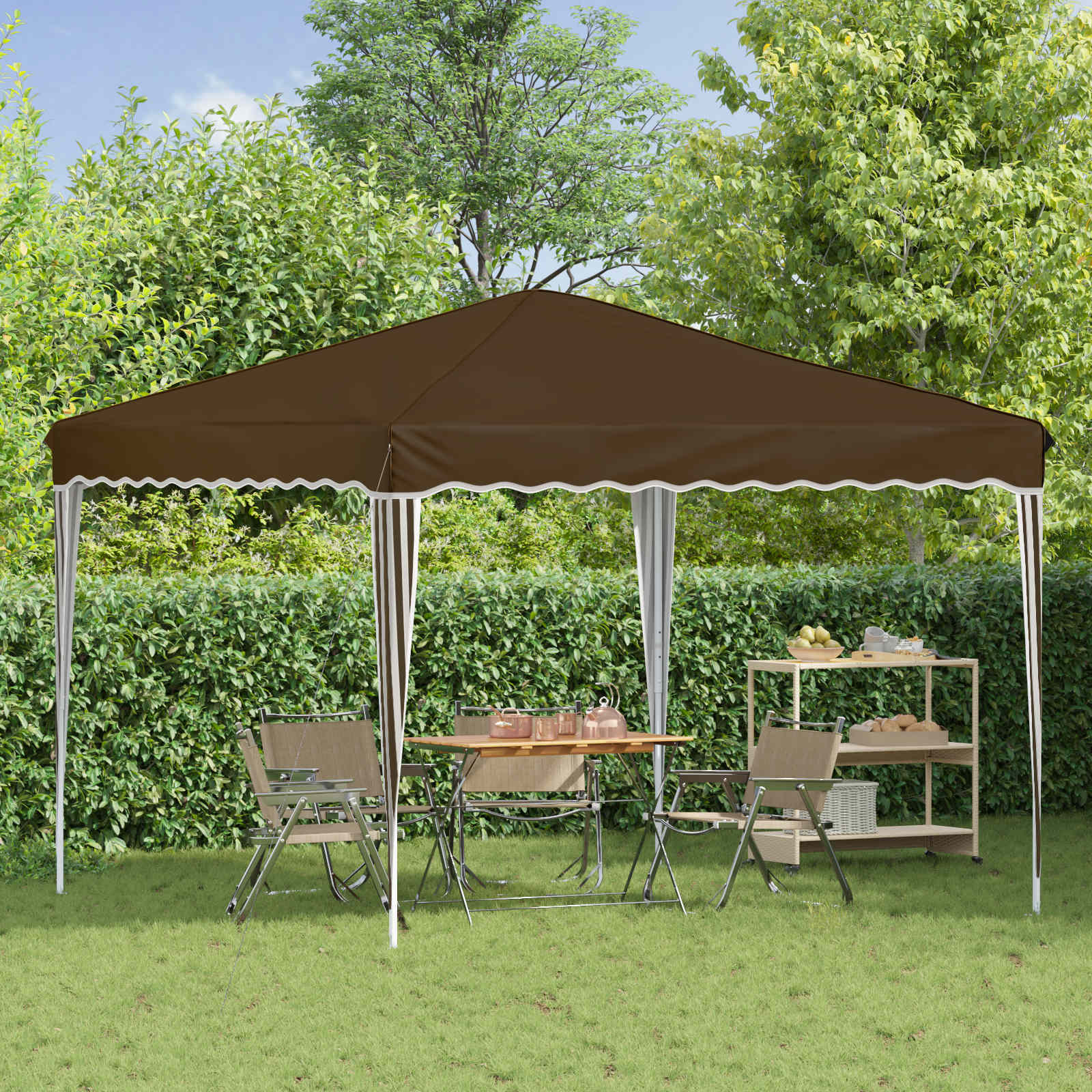Tenda per feste a pop-up 288 x 288 x 245 cm Tortora | homemem39