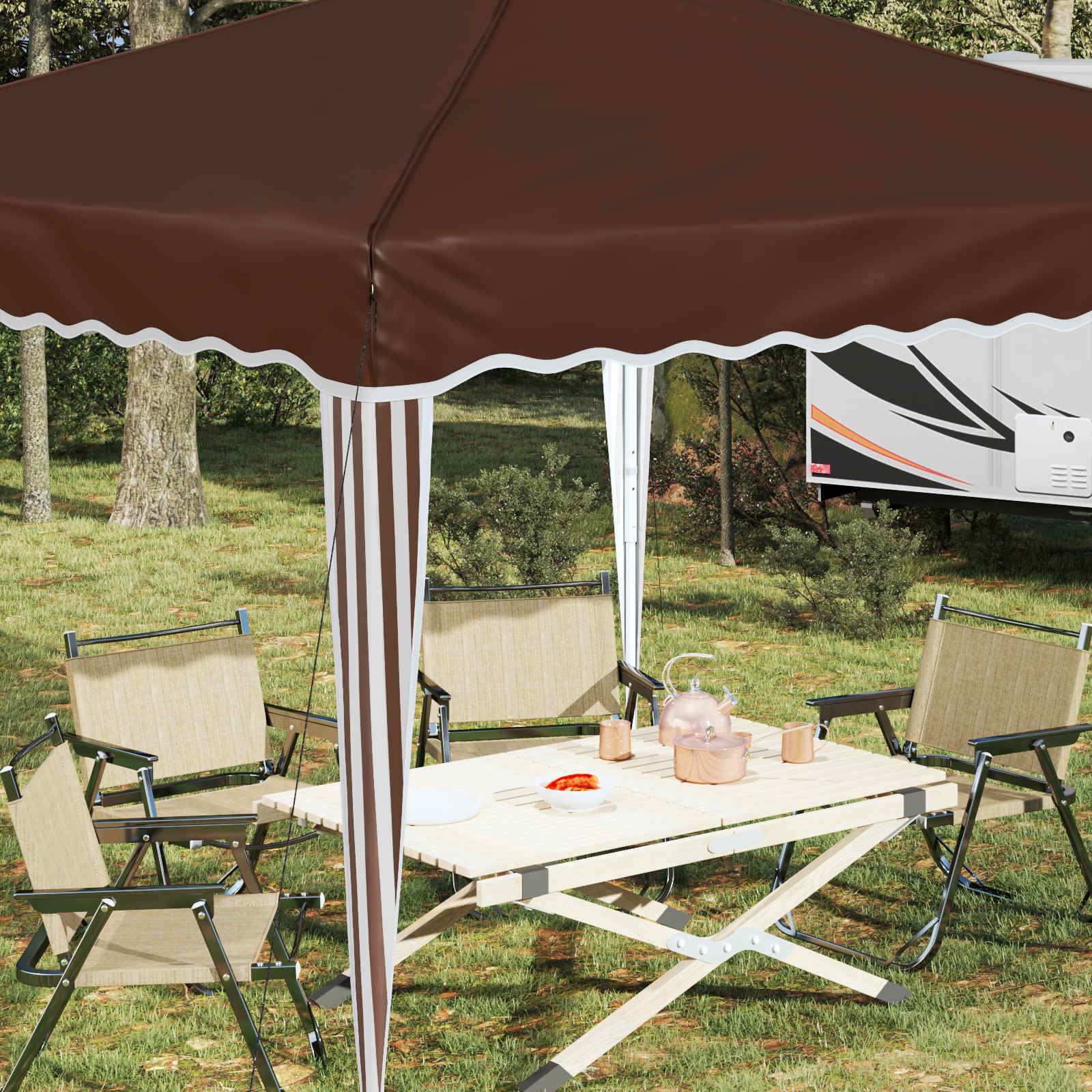 Tenda per feste a pop-up 288 x 288 x 245 cm Marrone | homemem39