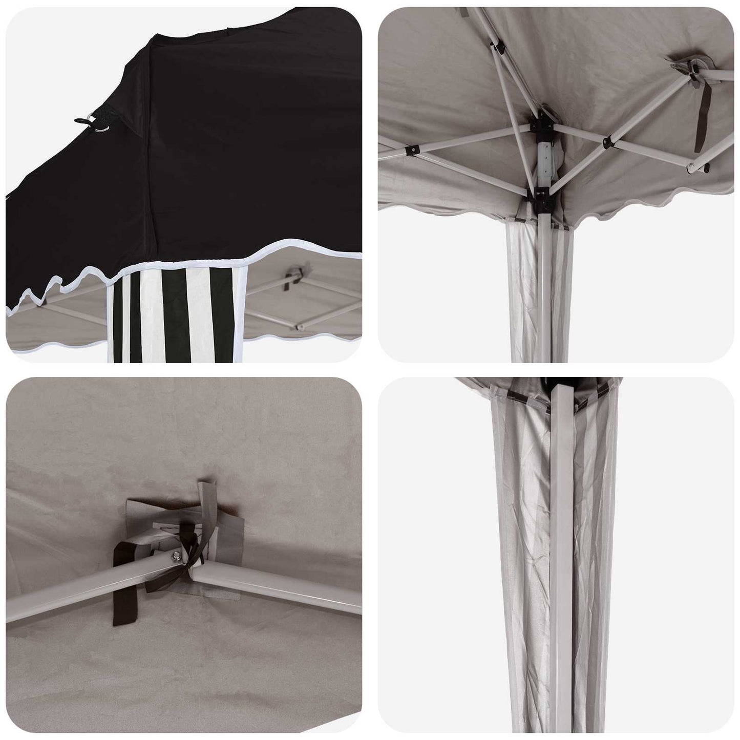Tenda per feste a pop-up 288 x 288 x 245 cm Nero Tessuto Oxford | homemem39