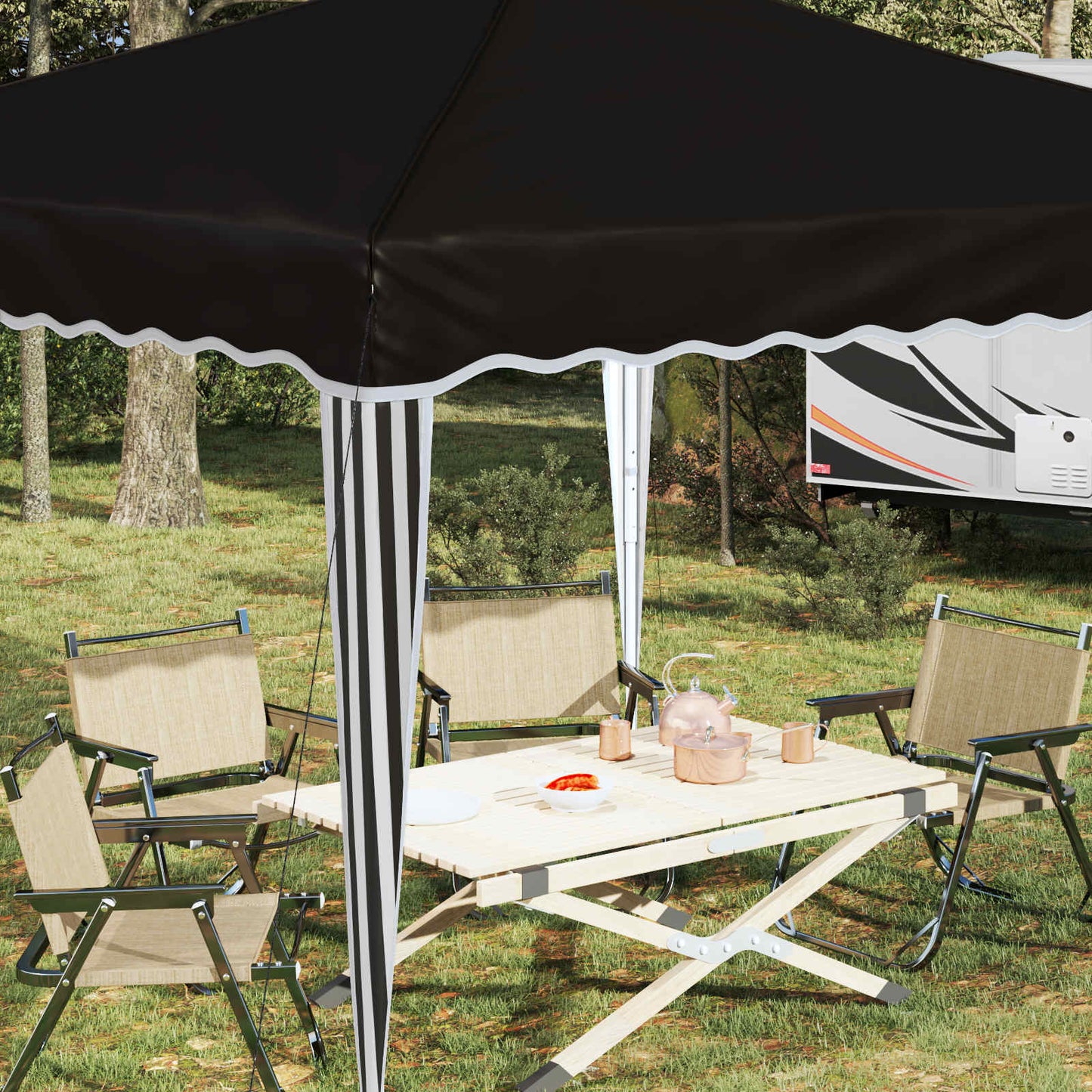 Tenda per feste a pop-up 288 x 288 x 245 cm Nero Tessuto Oxford | homemem39